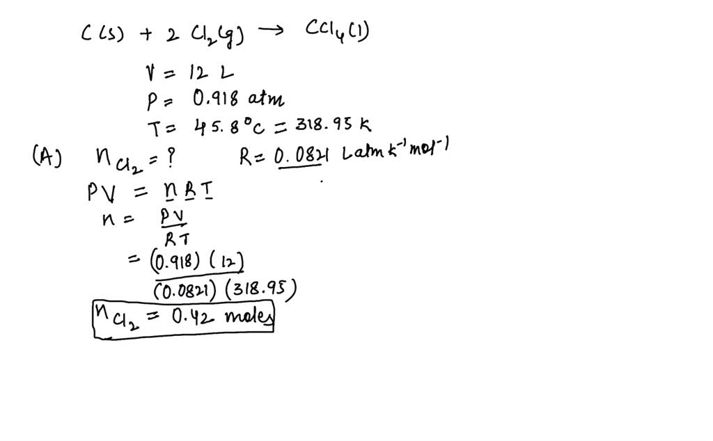 SOLVED: 4.20. A 100 kmol/h stream that is 97 mole% carbon tetrachloride ...