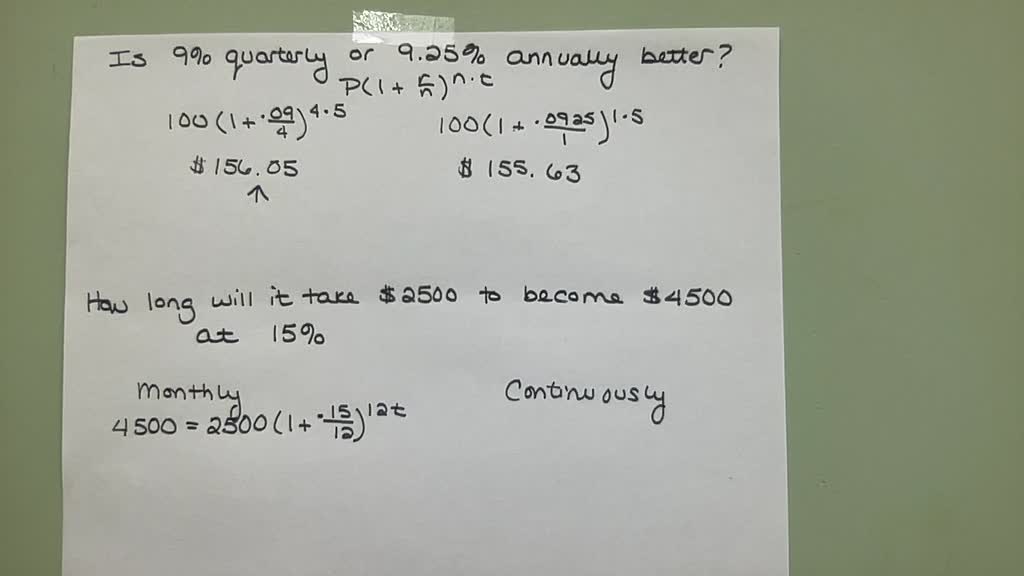 SOLVED Q5). Which is the better investment and why 9 compounded