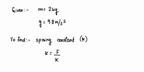 a-10-cm-long-spring-is-attached-to-theceiling-when-a20-kg-mass-ishung-from-itthe-spring-stretches-to-a-length-of-15-cm-awhat-is-the-spring-constant-k-bhow-long-is-the-spring-when-a-30kg-mass-85331