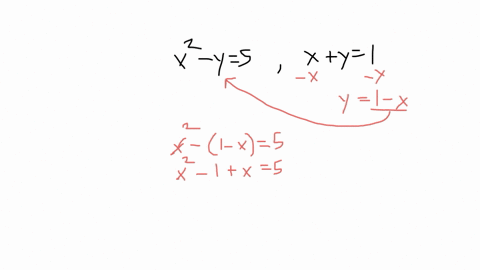 solve-nonlinear-equations-by-substitution-when-one-of-the-equations-need-to-be-solved-for-a-variable-and-determine-the-points-of-intersection-see-image-please