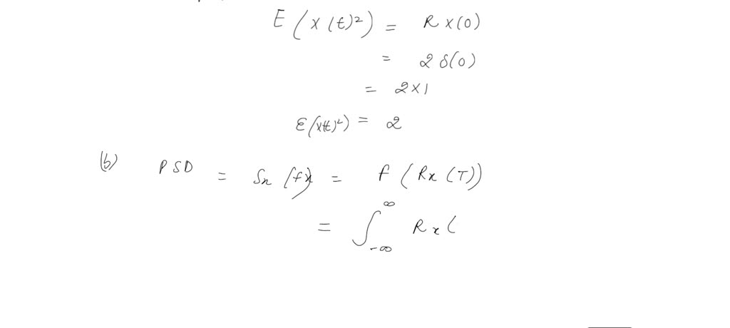 SOLVED: A white noise process, x(t), has PSD Sx(f), where No is a ...