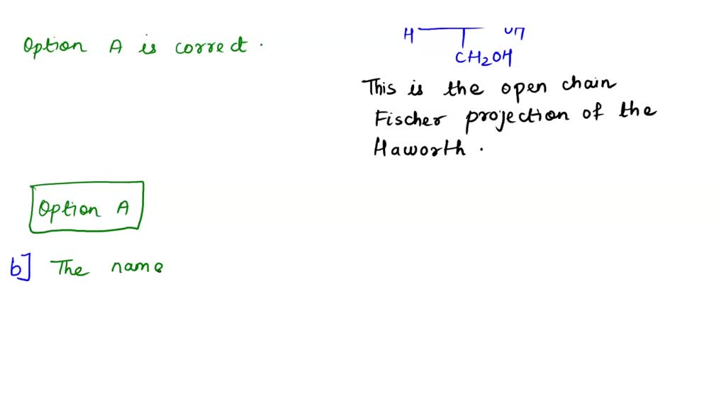 SOLVED: Draw the pyranose alpha -anomer Haworth projection from the ...