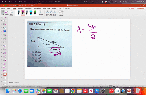 question-18-use-formulas-to-find-the-area-of-the-figure-20m-ilmi-hmi-385-mi2-70-mi-49-mi2-98-mi2-44617