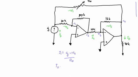 416-the-variable-resistor-r_o-in-the-circuit-in-fig-p416-is-adjusted-until-the-source-current-i_g-is-zero-the-op-amps-are-ideal-and-0-leq-v_g-leq-12-mathrmv-a-what-is-the-value-of-r_o-b-if-v_g10-mathr