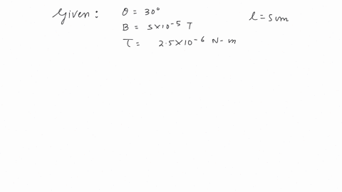 a-bar-magnet-when-placed-at-an-angle-of-30o-to-the-direction-of-magnetic-field-induction-of-5-10-2-t-experiences-a-moment-of-couple-25-10-6-n-m-if-the-length-of-the-magnet-is-5-cm-its-pole-strength-is