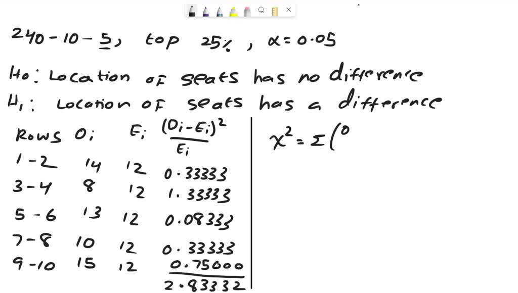 SOLVED A college professor is curious if the location of a seat