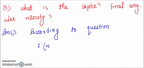 a-skater-spins-at-an-initial-angular-velocity-of-11-radss-with-his-arms-outstretched-the-skater-then-lowers-his-arms-thereby-decreasing-his-moment-of-inertia-by-a-factor-5-what-is-the-skater-76575