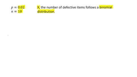 a-factory-produces-components-of-which-2-are-defective-10-components-are-selected-at-random-suppose-that-the-number-of-defective-follows-a-binomial-distribution-find-the-probability-that-we-31582