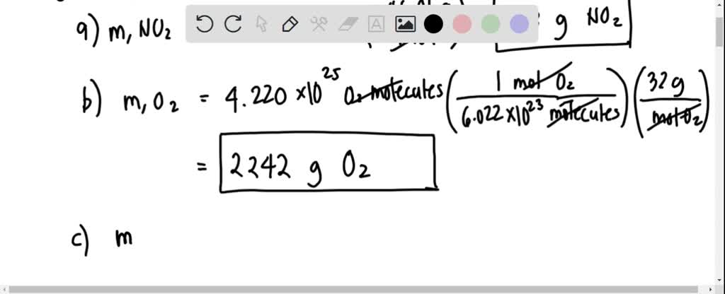 SOLVED Determine the mass in grams of a 7.34 mol NO2 b