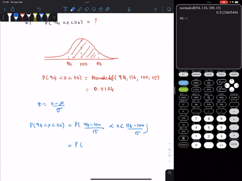 an-iq-test-has-mcan-of-100-and-standard-deviation-of-15_-the-test-scores-are-normally-distributed-find-the-probability-that-gsue-6p8_-randomly-selected-person-scores-between-94and116-94-co-c-39472