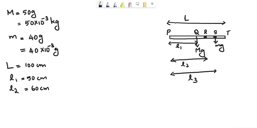SOLVED A 50g meter stick is placed on a fulcrum at the 60 cm mark