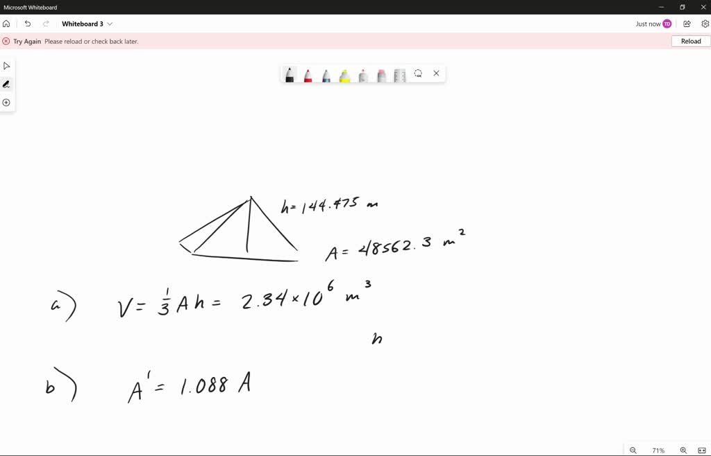 SOLVED pyramid has height of 474 ft and its base covers an area of 12.