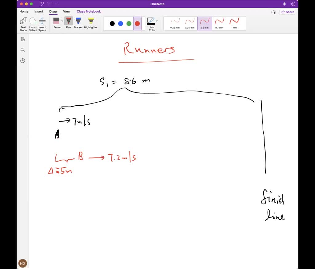 SOLVED: A runner running at 7.0 m/s is 86 m from the finish line. The ...