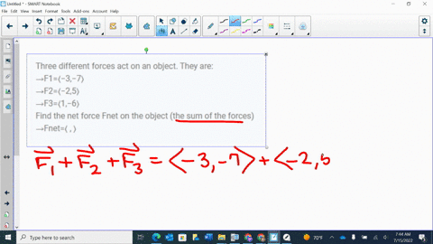 three-different-forces-act-on-an-object-they-are-f137-f225-f316-find-the-net-force-fnet-on-the-object-the-sum-of-the-forces-fnet-05015