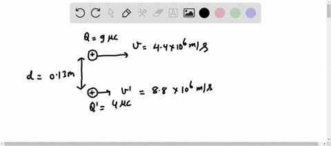 positive-point-charges-q-900-c-and-q-400-c-are-moving-relative-to-an-observer-at-point-p-as-shown-in-the-figure-figure-1-the-distance-d-is-0130-m-v-440106-ms-and-v-880106-ms-part-h-if-the-di-31916