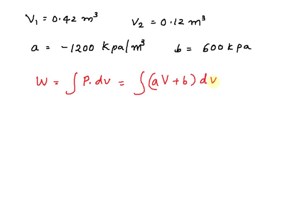 A mass of gas is compressed in a quasi-static process from 80 kPa, 0.1 ...