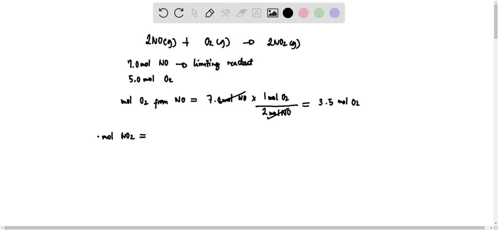 SOLVED: 'In the reaction below; 7.0 mol of NO and 5.0 mol of 02 are ...