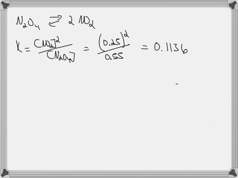 the-following-system-is-at-equilibrium-with-n2o4-055-m-and-no2-025-m-n2o4-no2-if-an-additional-01-m-no2-is-added-to-the-reaction-mixture-what-will-be-the-new-equilibrium-n2o4-a-059-m-b-065-m-90825