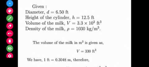 raw-milk-is-stored-at-dairy-farm-in-refrigerated-cylindrical-vat-50-feet-wide-and-125-feet-high-if-the-vat-contains-33-10-it-of-milk-how-many-of-milk-does-the-vat-contain-given-that-raw-milk-93796