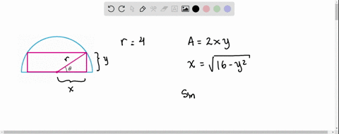 a-rectangle-is-to-be-inscribed-in-a-semicircle-of-radius-4-cm-as-shown-in-the-figure-below-express-the-area-of-the-rectangle-as-a-function-of-90969