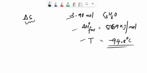 calculate-the-change-in-entropy-that-occurs-in-the-system-when-390-mol-of-acetone-czh6o-melts-at-its-melting-point-948-c-4hgus-569-kj-mol-50308