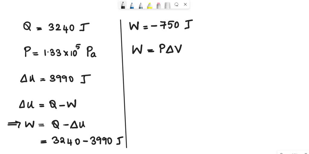 SOLVED A system gains 3240 J of heat at a constant pressure of 1.33 ×