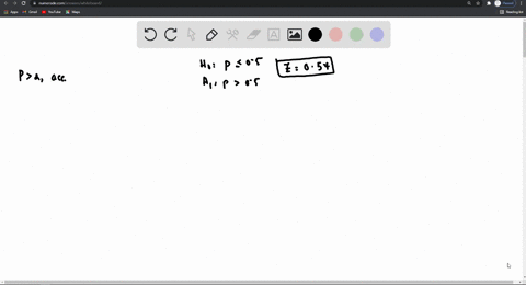 the-test-statistic-of-z-054-is-obtained-when-testing-the-claim-that-p-05-identify-the-hypothesis-test-as-being-two-tailed-left-tailed-or-right-tailed-find-the-p-value-using-a-significance-le-51433
