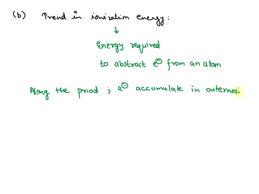 SOLVED QUESTION 5 (Start on a new page. The first ionisation energy
