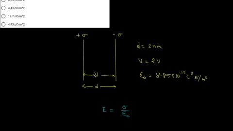two-parallel-conducting-plates-are-separated-by-20-mm-and-carry-equal-but-opposite-surface-charge-densities-if-the-potential-difference-between-them-is-20-v-what-is-the-magnitude-of-the-surf-53445