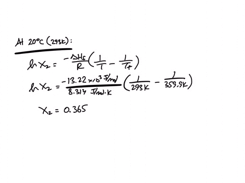calculate-the-solubility-of-p-dibromobenzene-in-benzene-at-20c-and-40c-assuming-ideal-solutions-are-formed-the-enthalpy-of-fusion-of-p-bromobenzene-is-1322kjmol-1-at-it-melting-point-869c