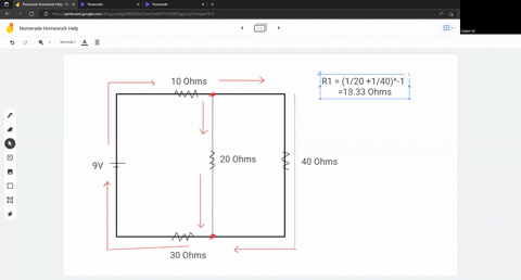 in-the-circuit-below-the-currents-through-the-four-resistors-are-as-indicated-use-the-junction-rule-to-write-the-equations-representing-the-relationship-between-the-currents-at-the-point-use-14332