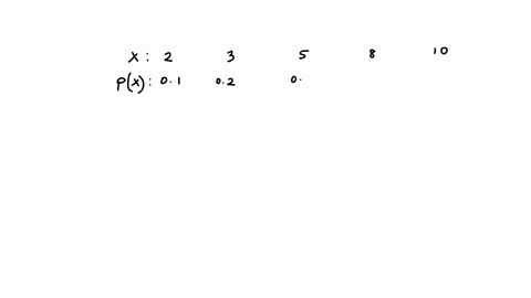 a-discrete-random-variable-can-assume-five-possible-values-2-3-5-8-10-its-probability-distribution-is-shown-below-10-px-i-010-020-030-030-010-compute-px-5-030-060-040-070-none-of-the-above-53918