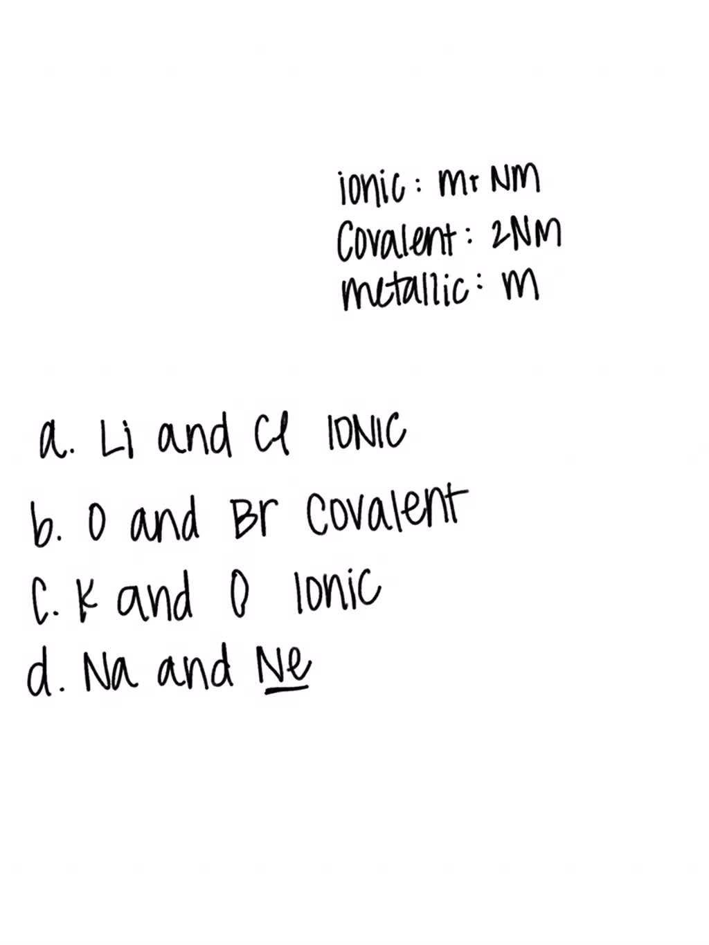 SOLVED Which of the following pairs of elements are likely to form