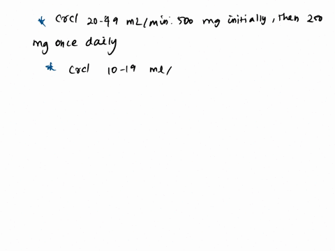 the-usual-adult-dose-of-levofloxacin-is-a-500-mg-initial-dose-followed-by-subsequent-doses-of-250-mg-every-24-hours-for-10-days-for-patients-with-a-crcl-of-less-than-19-mlmin-doses-following-69839