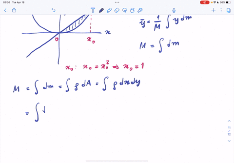 find-the-center-of-mass-of-a-thin-plate-covering-the-region-bounded-below-by-the-parabola-yx2-and-above-by-the-line-yx-if-the-plates-density-at-the-point-xy-is-deltax-12x-28207