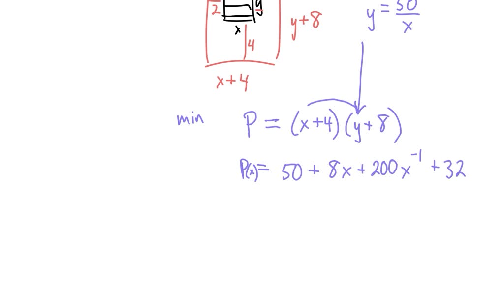 SOLVED You are designing a rectangular poster to contain 50 in2 of