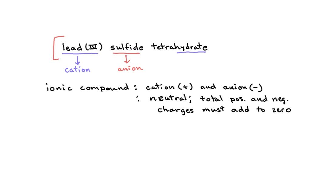 SOLVED lead (IV) sulfide tetrahydrate Formula