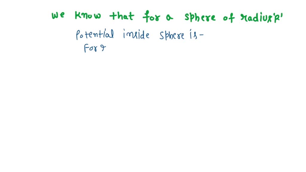 SOLVED Consider a sphere of radius R with charge Q uniformly