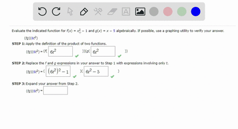 evaluate-the-indicated-function-for-fx-and-gx-x-algebraically-if-possibl-use-graphing-utility-to-verify-your-answer-fg612-step-1-apply-the-definition-of-the-product-of-two-functions_-fg-612-90813