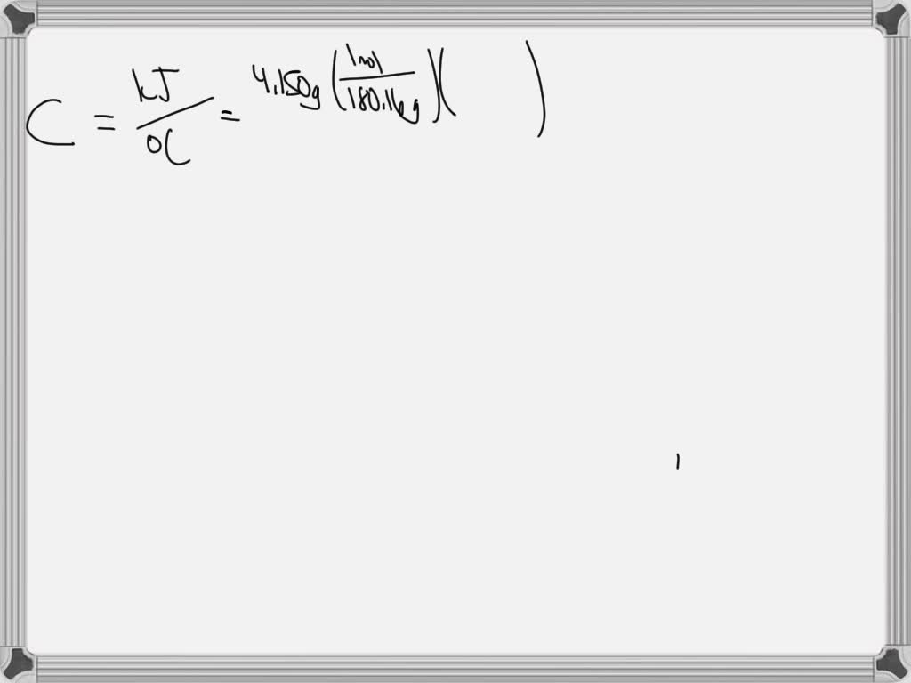 A 1.00 g sample of glucose, C6H12O6, is burned in a bomb calorimeter