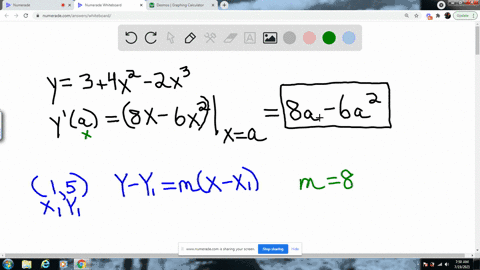 a-find-the-slope-of-the-tangent-to-the-curve-y-3-4x2-2x3-at-the-point-where-x-a-b-find-equations-of-the-tangent-lines-at-the-points-1-5-and-2-3-c-graph-the-curve-and-both-tangents-on-a-common-screen-2