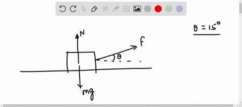a-5-kg-block-is-pulled-with-a-force-of-100-n-at-an-angle-150-to-the-horizontal-what-is-the-magnitude-of-the-normal-force-on-the-block-33994