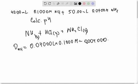 what-is-the-ph-of-the-solution-after-the-addition-of-4000-of-01000-m-hcl-in-the-titration-of-5000-ml-of-00700-m-nh3-14496