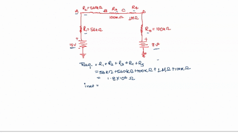 determine-the-voltage-at-each-point-with-respect-to-ground-in-the-figure-below-rz-r3-b-r4-c-560-kq-100-kn-10-mq-ri-56-kn-rs-100-kh-15-v-9-v-92917