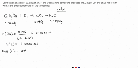 combustion-analysis-of-638-mg-of-a-c-h-and-o-containing-compound-produced-1450-mg-of-co2-and-5938-mg-of-h2o-what-is-the-empirical-formula-for-the-compound-12876