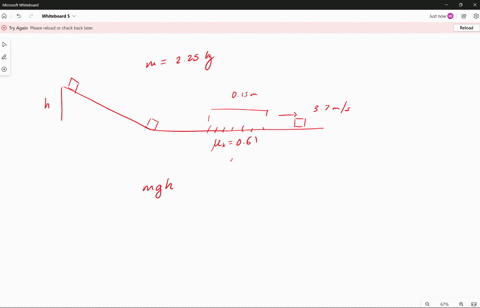 as-shown-in-the-figure-below-a-225-kg-block-is-released-from-rest-on-a-ramp-of-height-h-when-the-block-is-released-it-slides-without-friction-to-the-bottom-of-the-ramp-and-then-continues-acr-48908