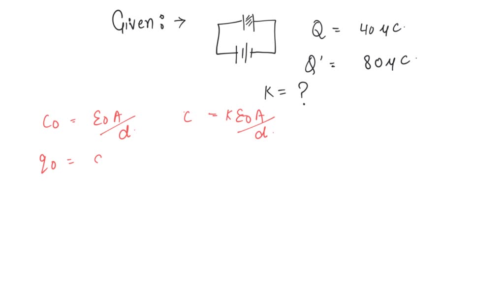 SOLVED A capacitor stores 40uC charge when connected across a battery