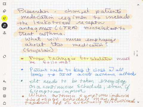 prescriber-has-changed-the-patients-medication-regimen-to-include-the-leukotriene-receptor-antagonist-ltra-montelukast-to-treat-asthma-the-nurse-will-emphasize-which-point-about-this-medication-123-po