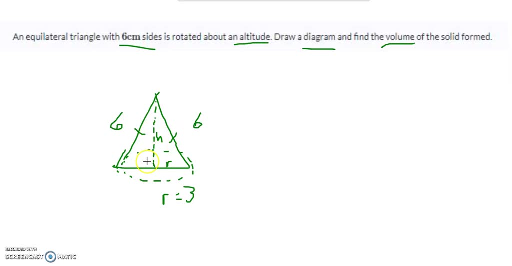 SOLVED An equilateral triangle with 6 cm sides is rotated about an