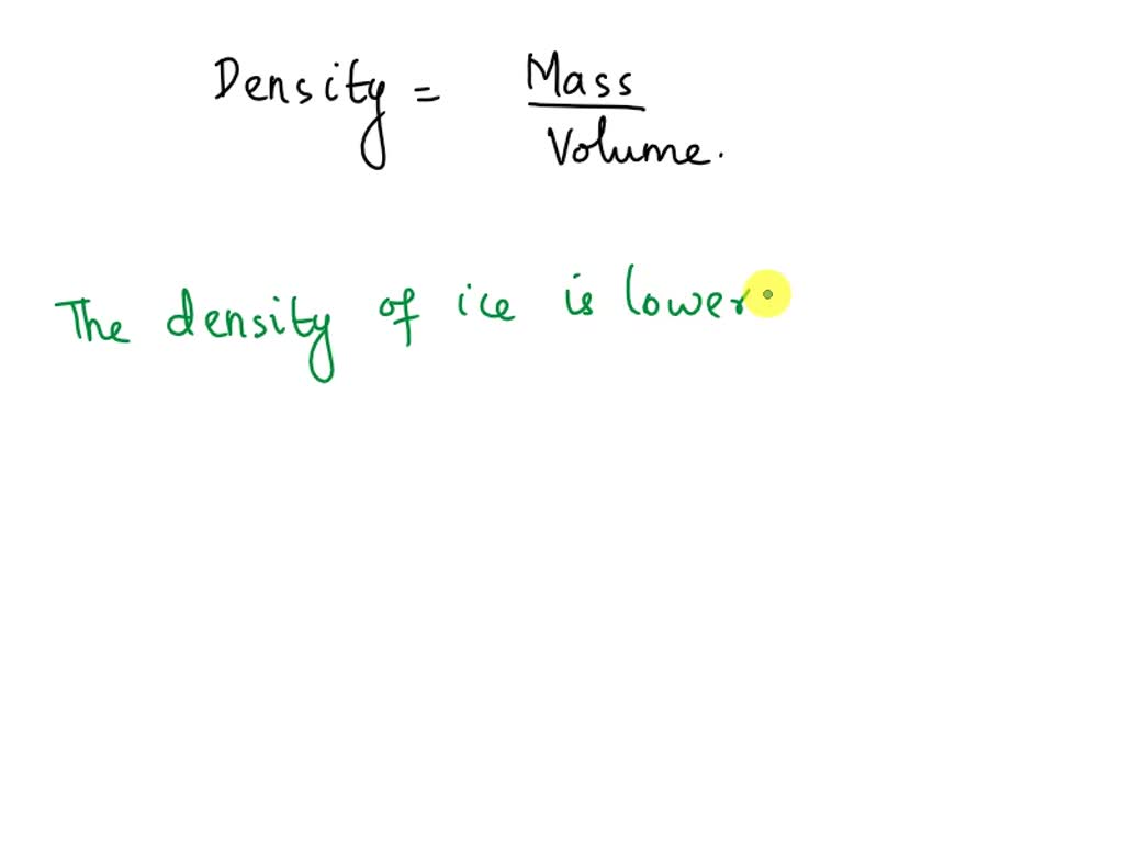 SOLVED As vou know, ice floats in water. What of Iiquid water? can You